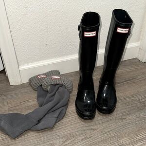 Hunter boots and sock inserts